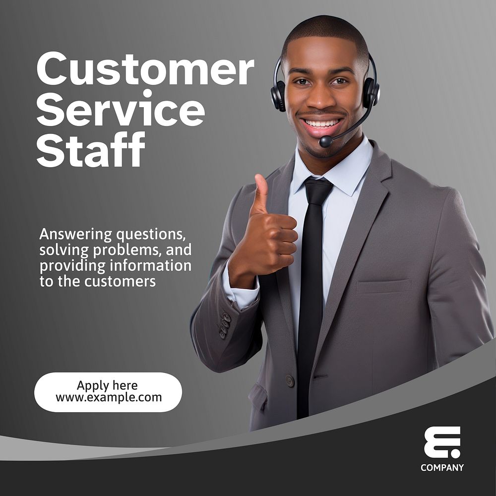 Customer service staff Instagram post template