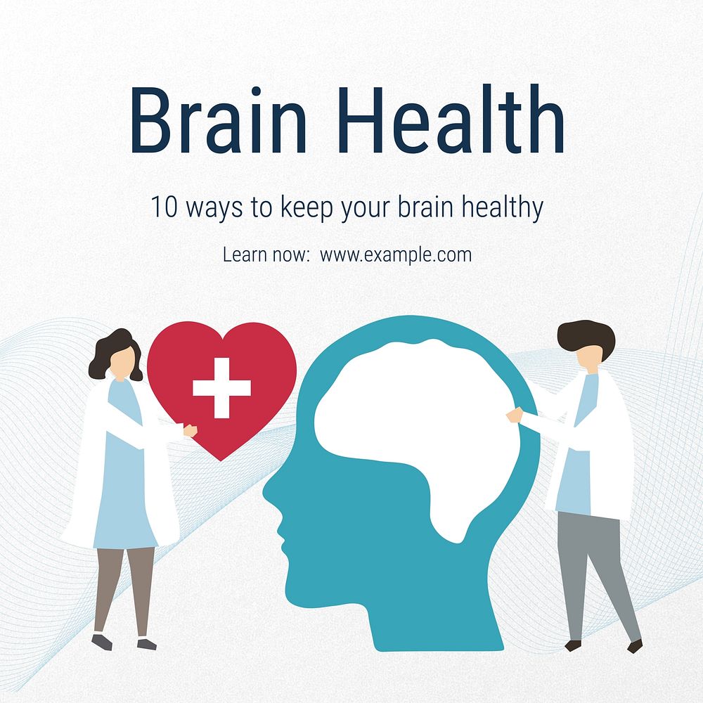 Brain health Facebook post template