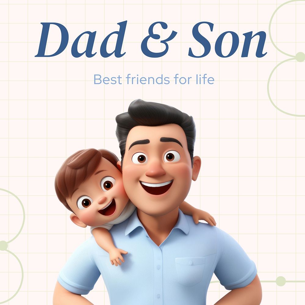 Dad & son Instagram post template