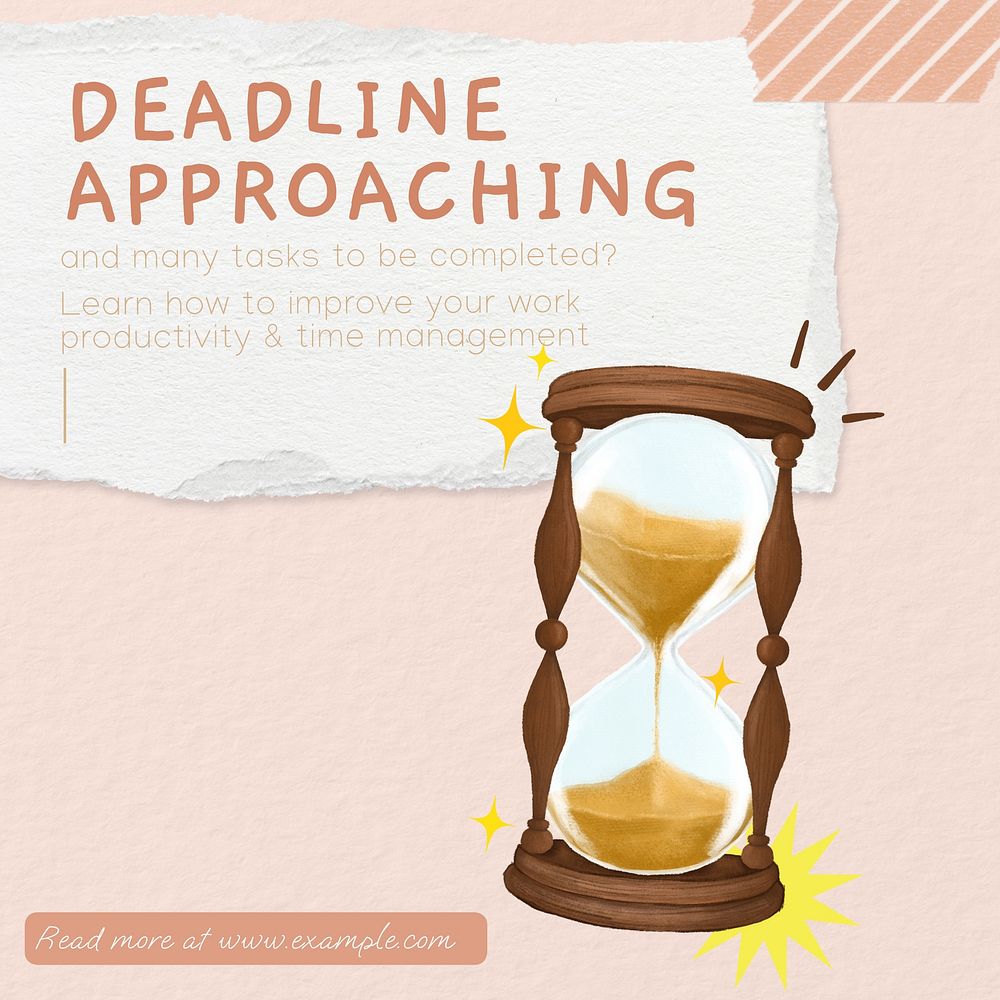 Deadline approaching Instagram post template