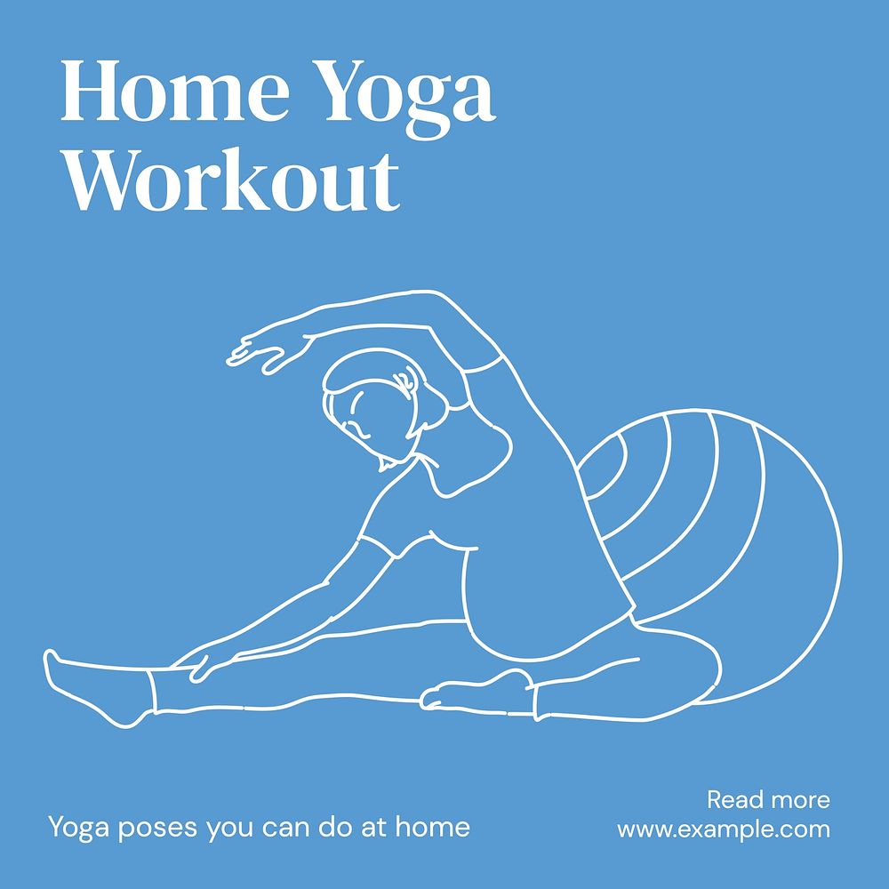 Home yoga workout Facebook post template
