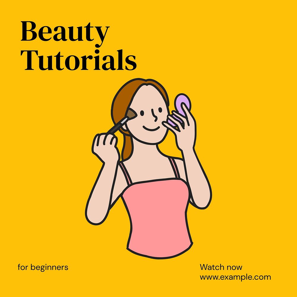 Beauty tutorials Instagram post template