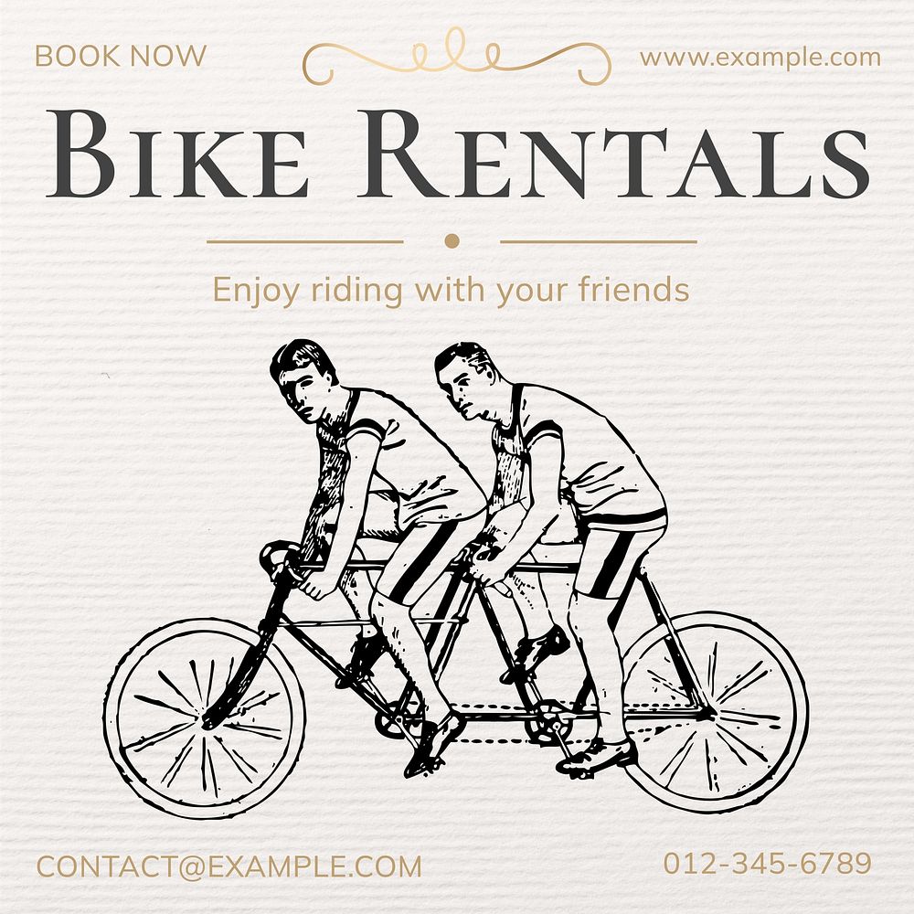 Bike rentals Instagram post template