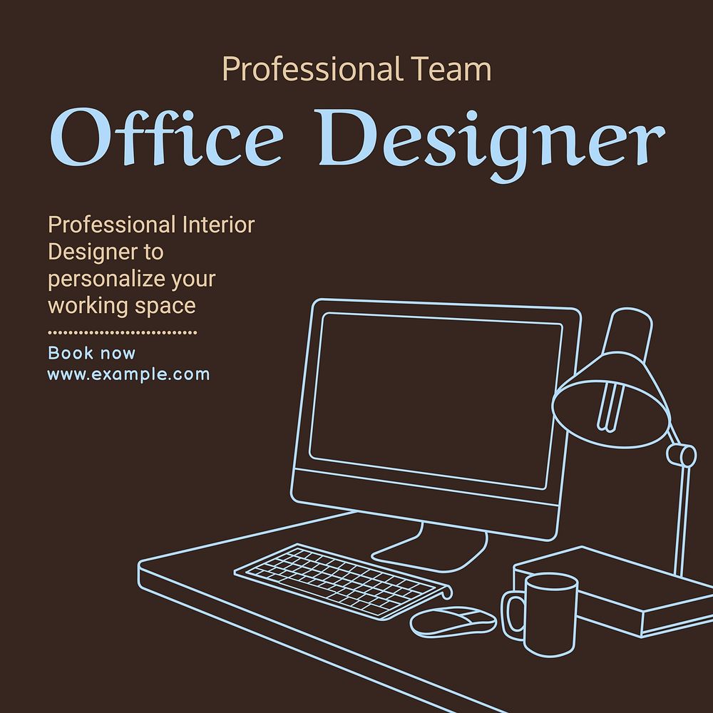 Office design agency Instagram post template