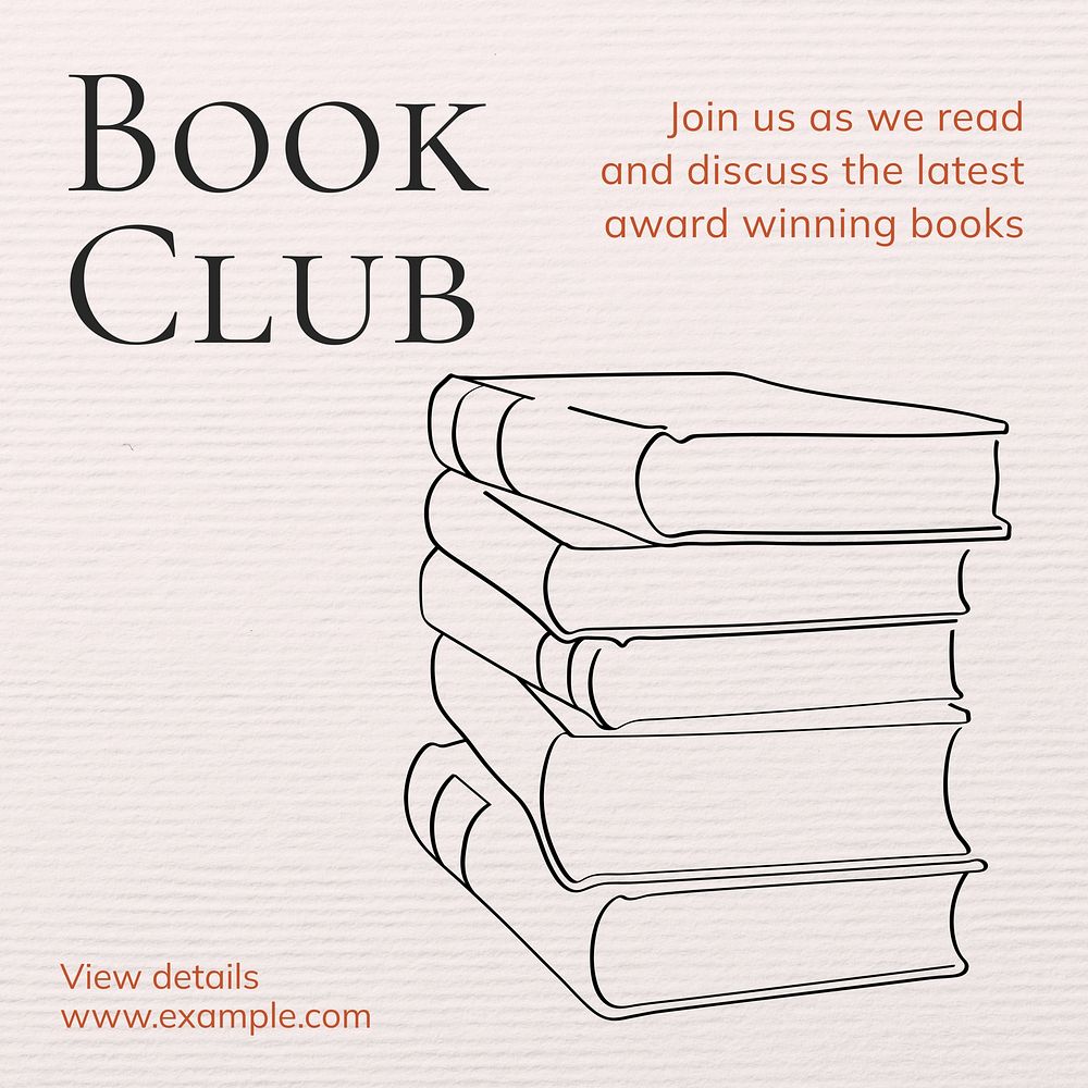 Book club Instagram post template