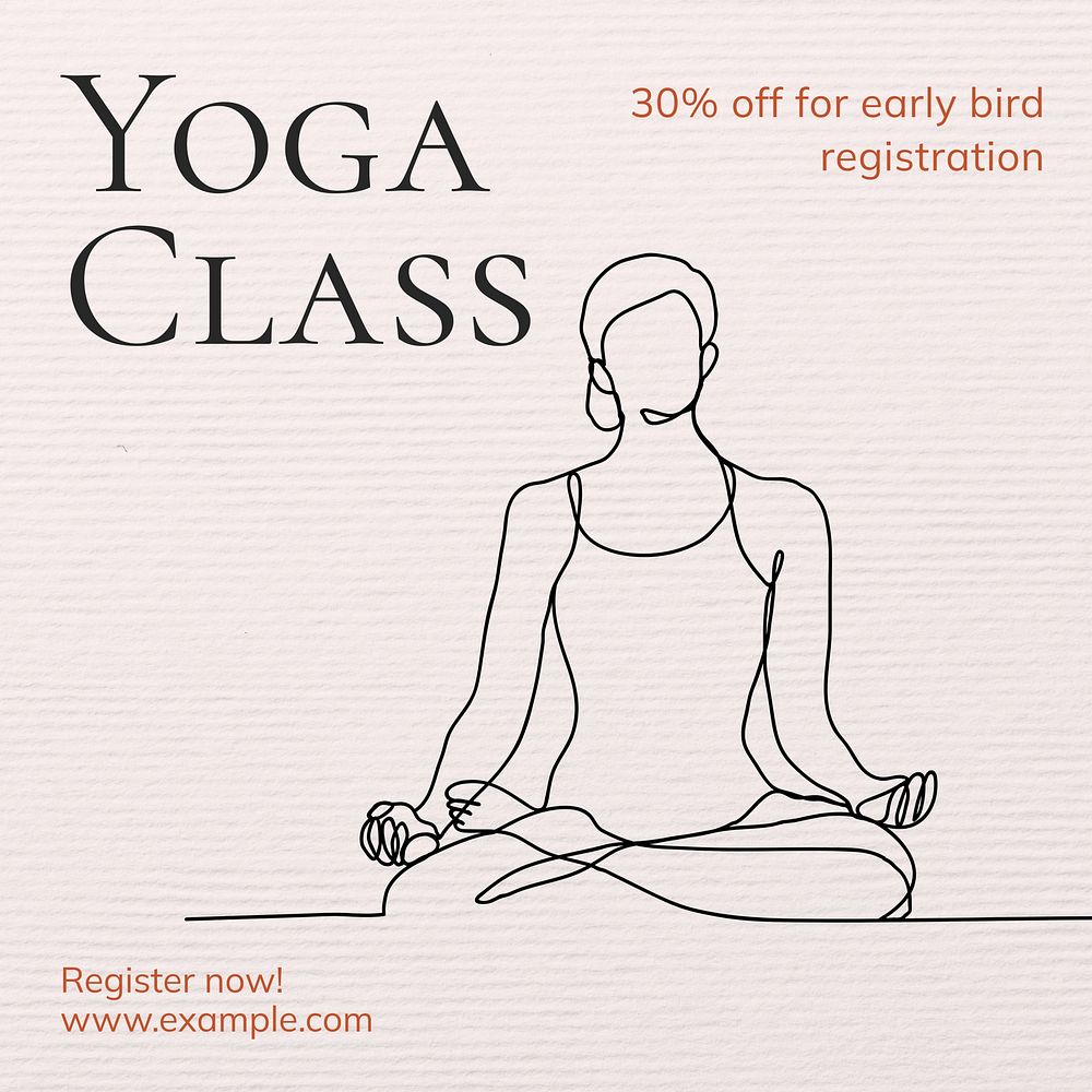 Yoga class Instagram post template