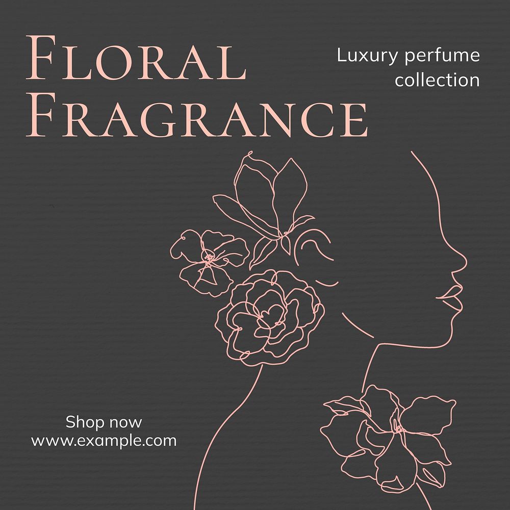 Floral fragrance Instagram post template