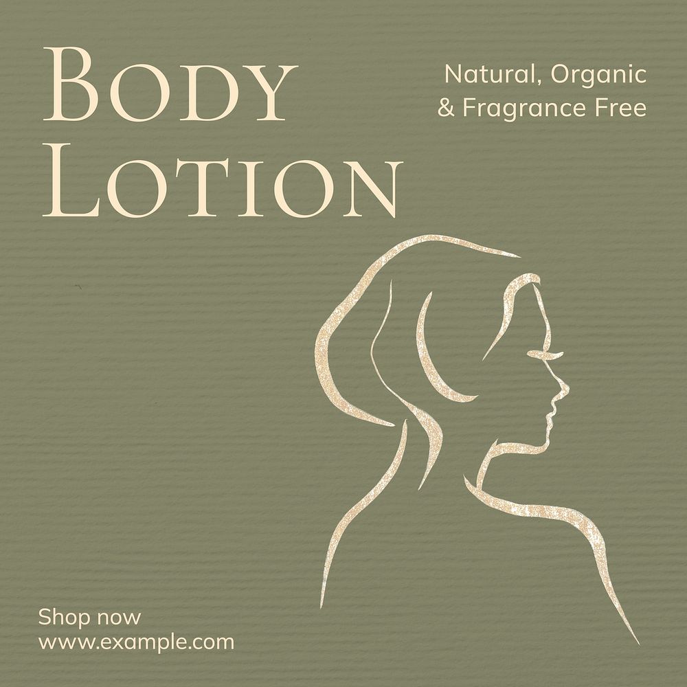 Body lotion Facebook post template