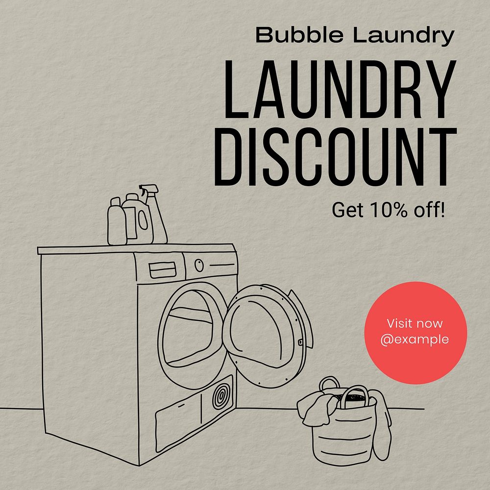 Laundry discount Facebook post template