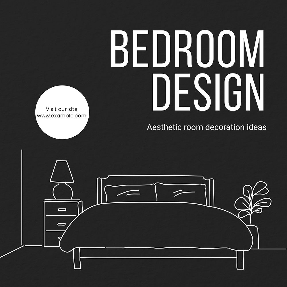 Bedroom design Instagram post template