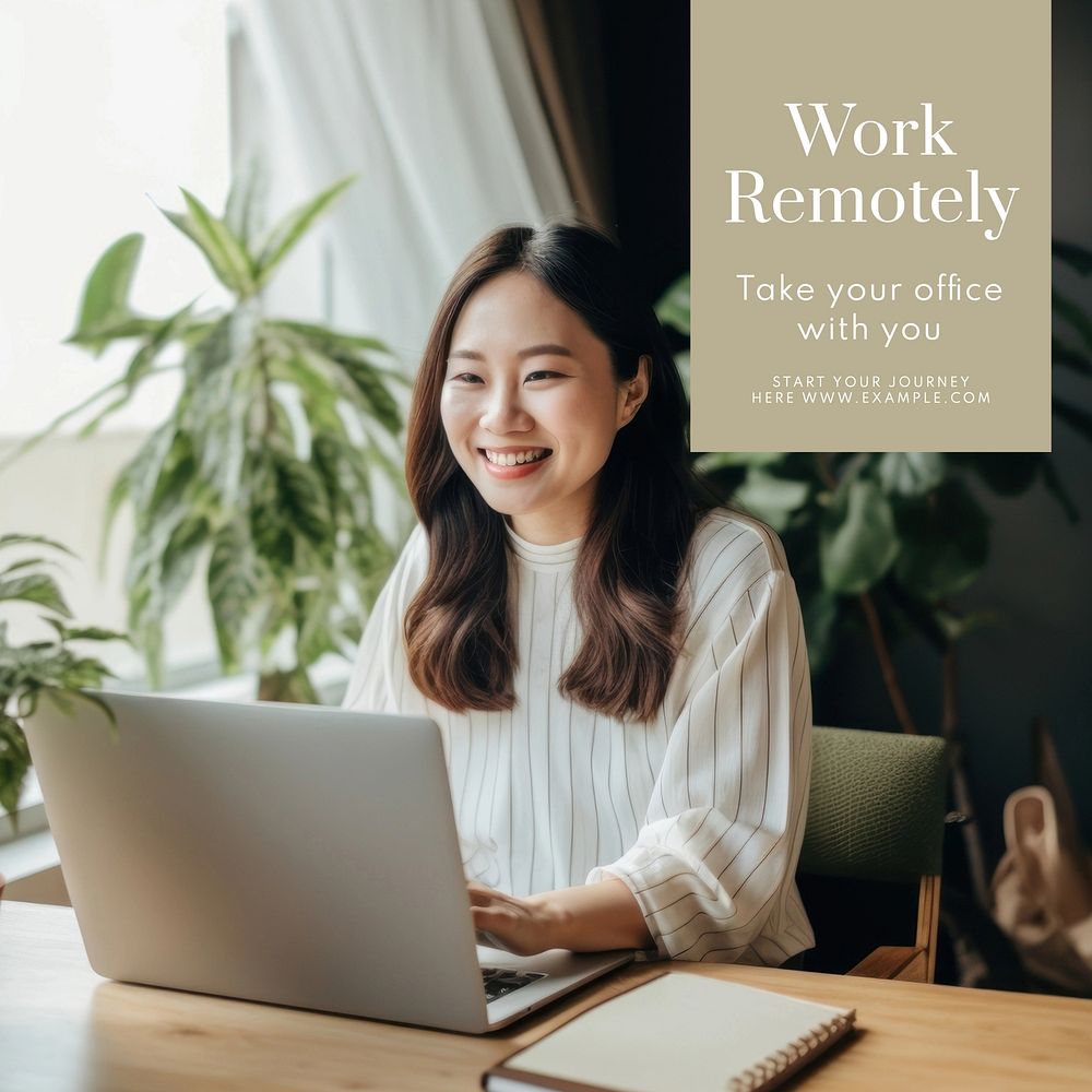 Remote working Instagram post template