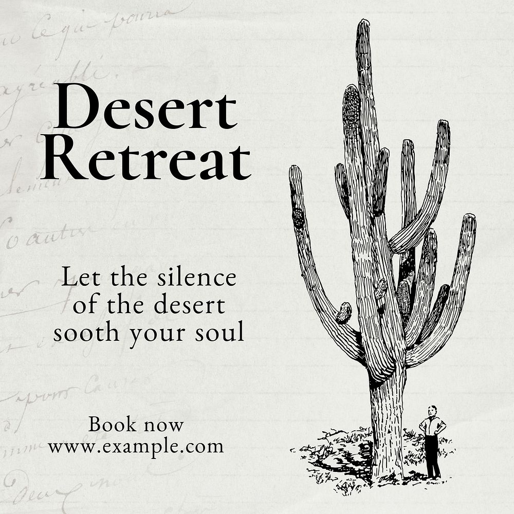 Desert retreat Instagram post template