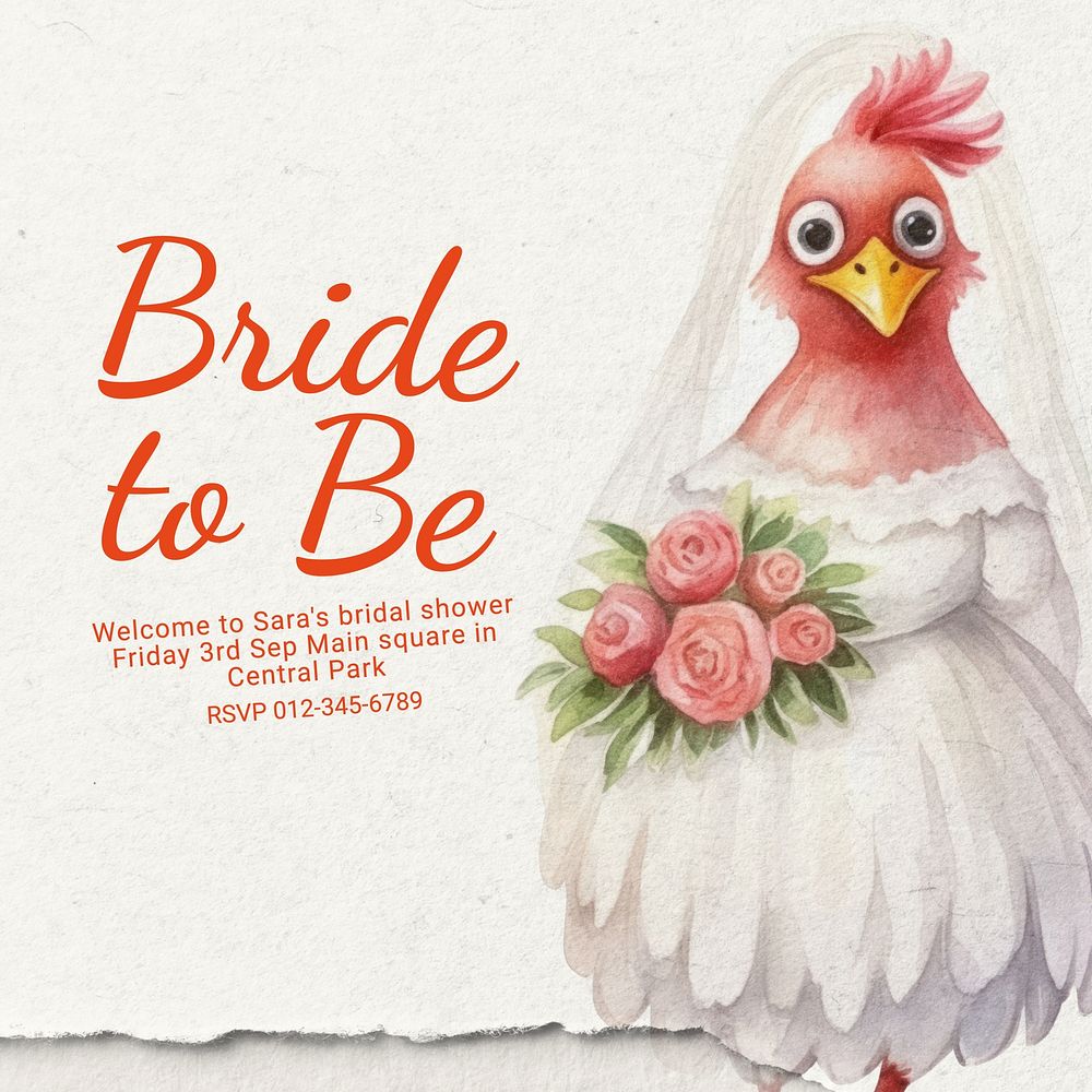 Bride to be Instagram post template