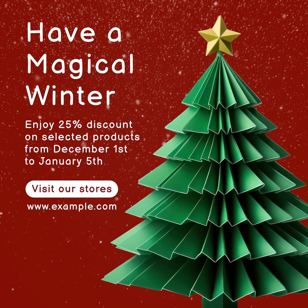 Winter magic sale Facebook post template