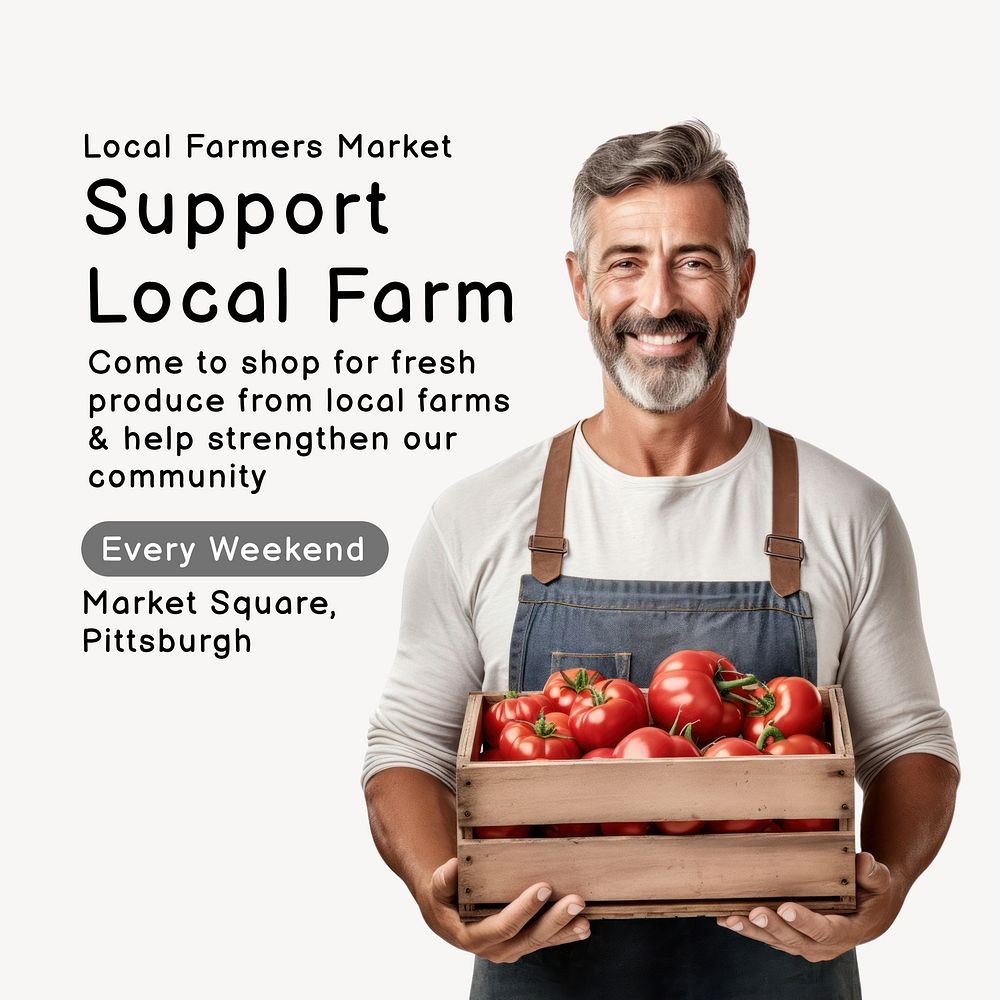 Support local farmers Instagram post template