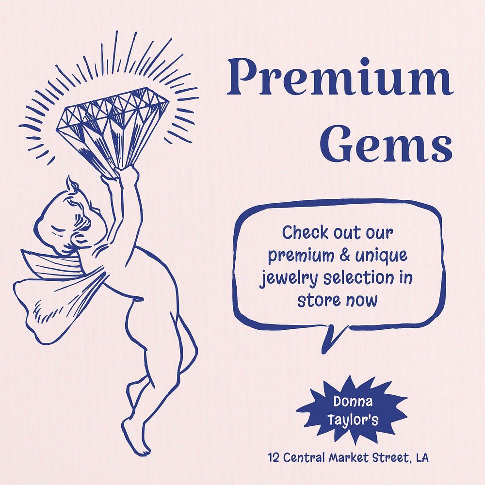Premium gems Instagram post template