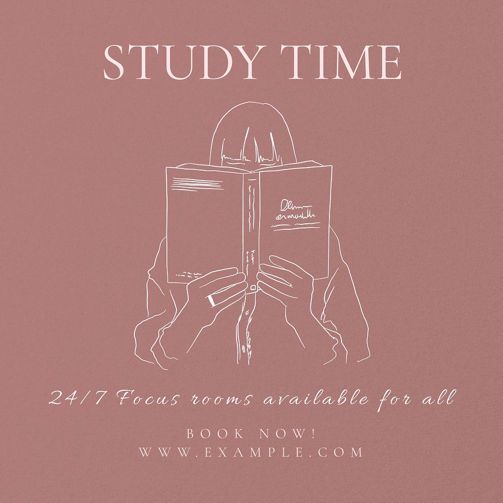 Study time Instagram post template