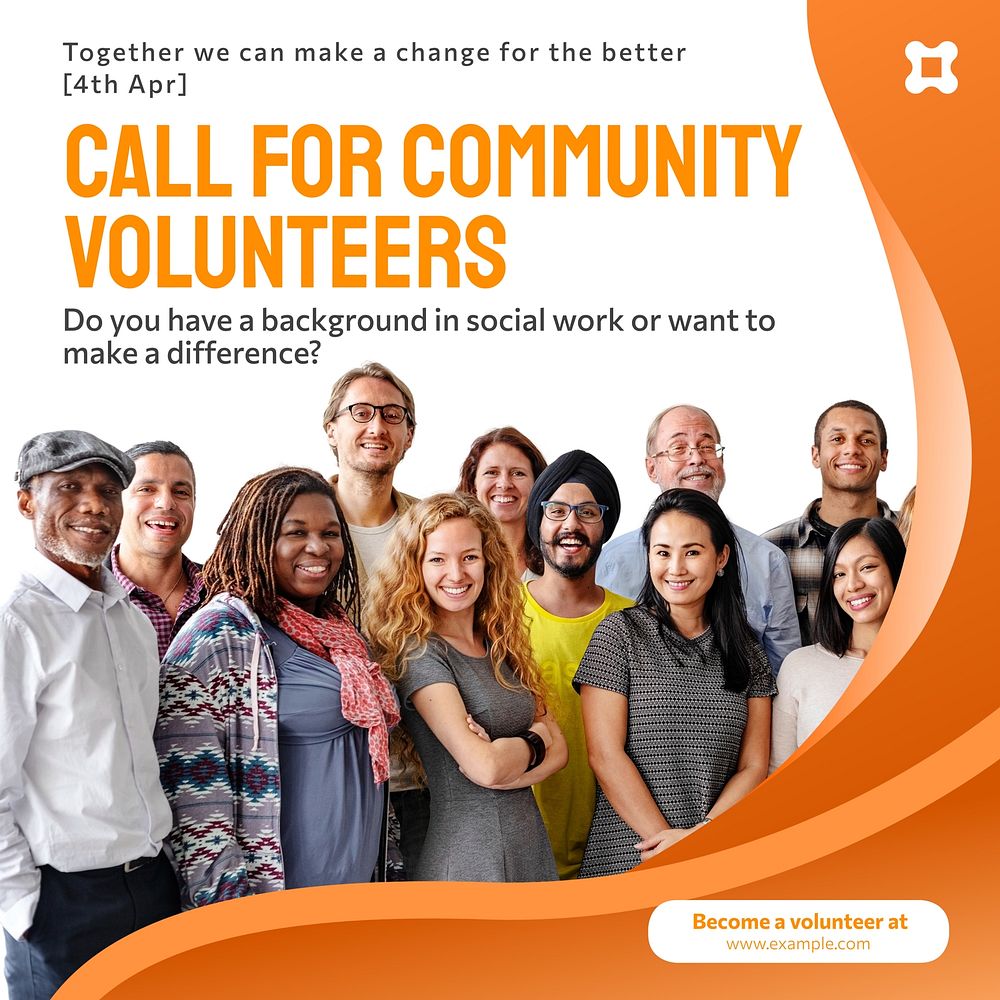 Community volunteers Instagram post template  