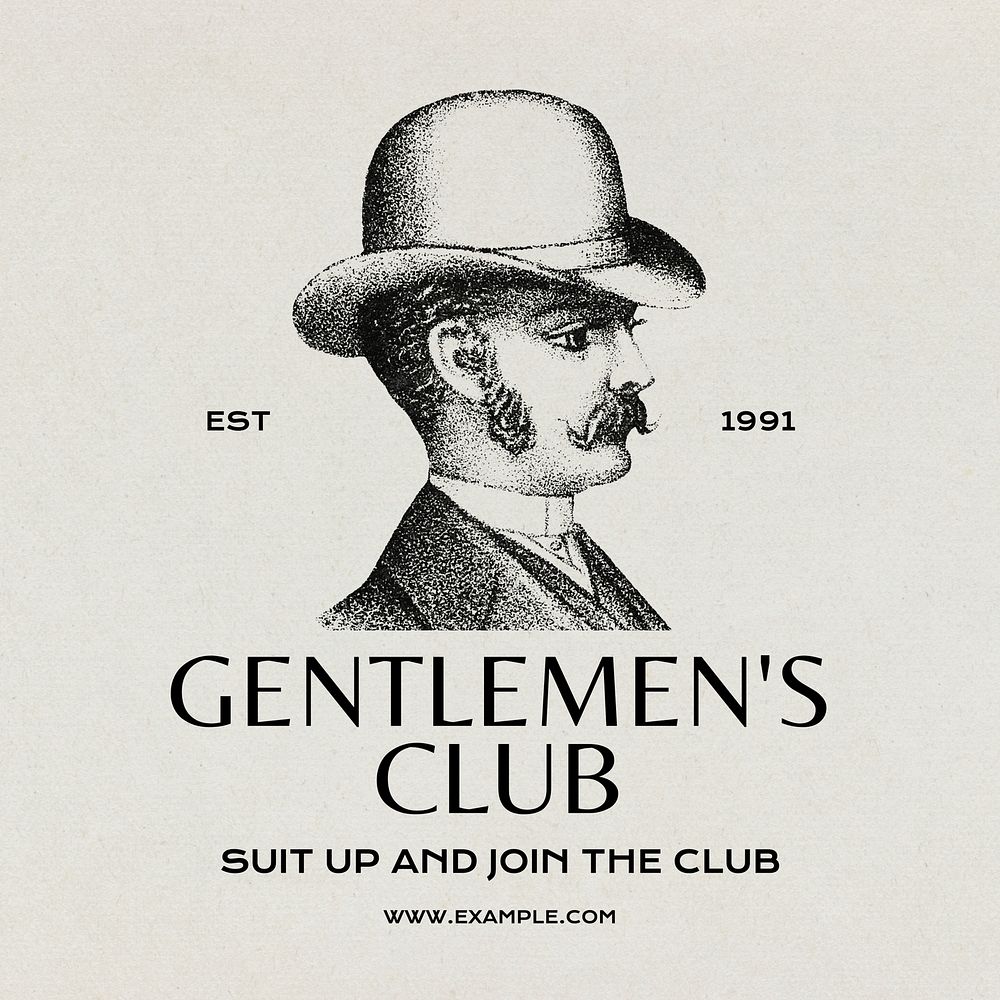 Gentlemen's club Instagram post template