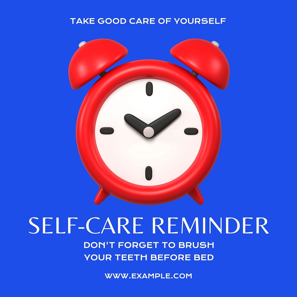 Self care reminder Instagram post template