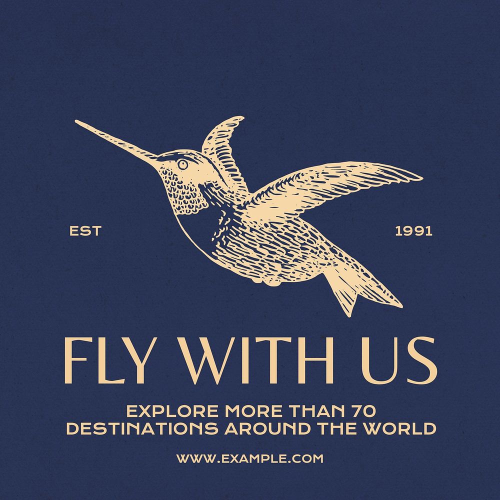 Fly with us Instagram post template