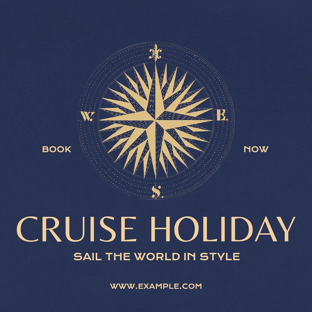 Cruise holliday Instagram post template