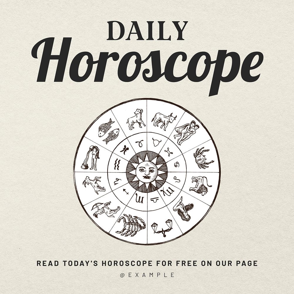 Daily horoscope Instagram post template