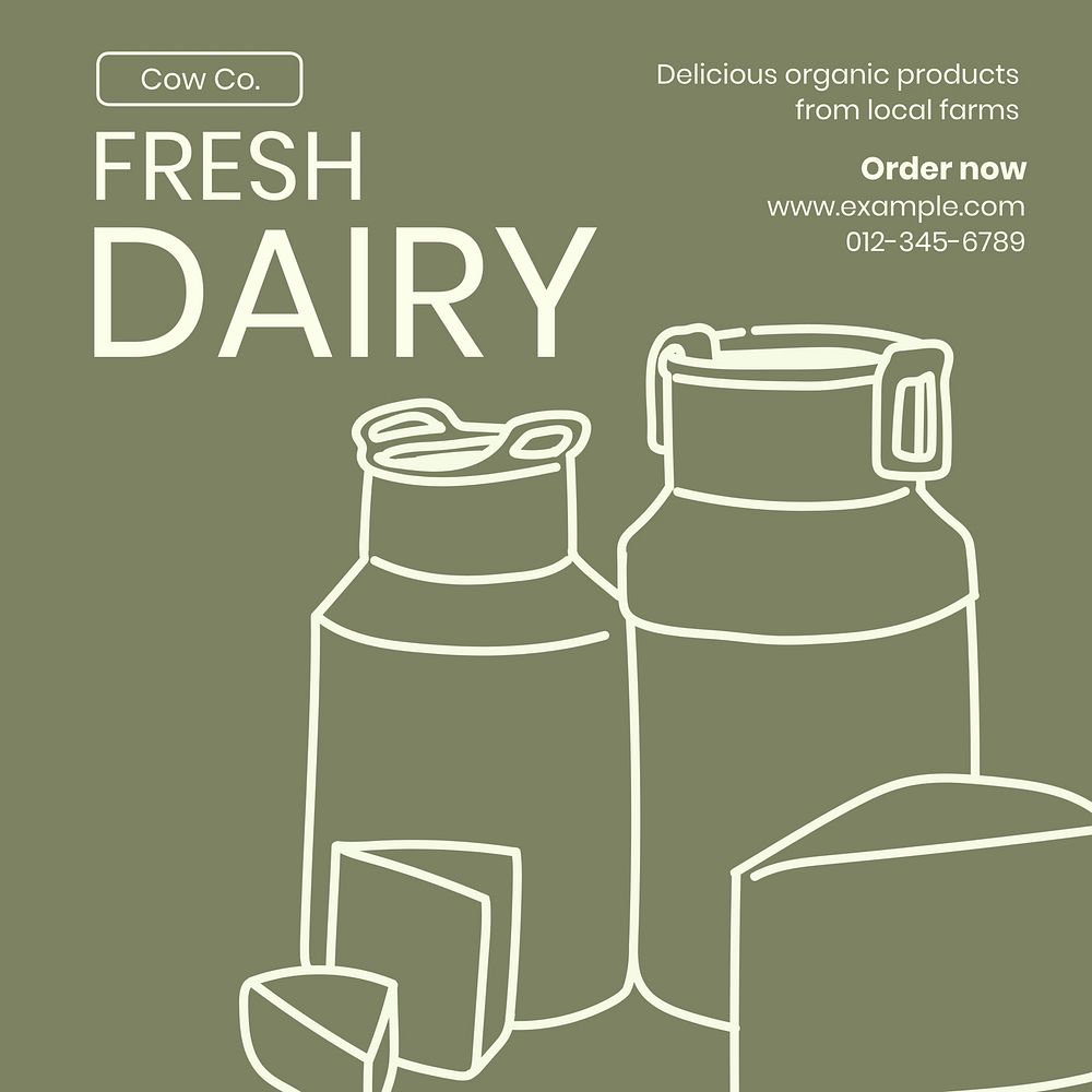 Fresh dairy Instagram post template