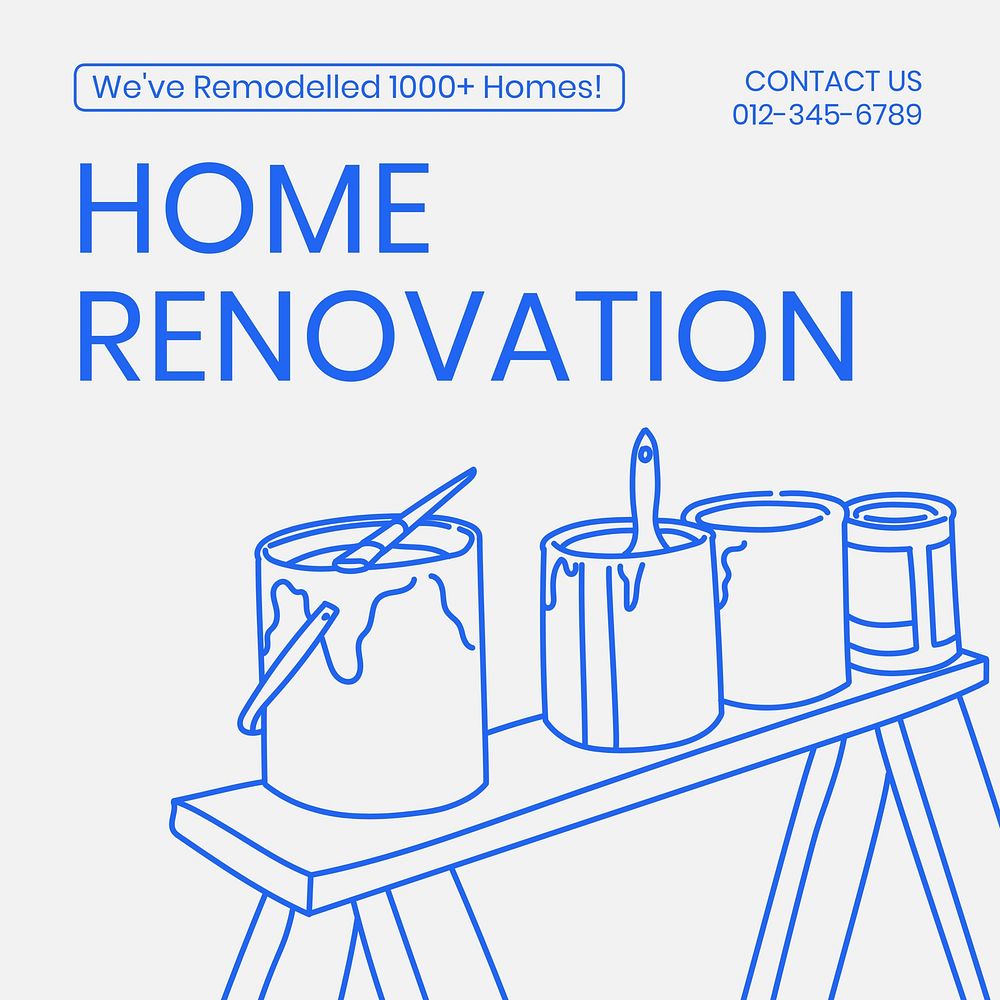Home renovation service Instagram post template