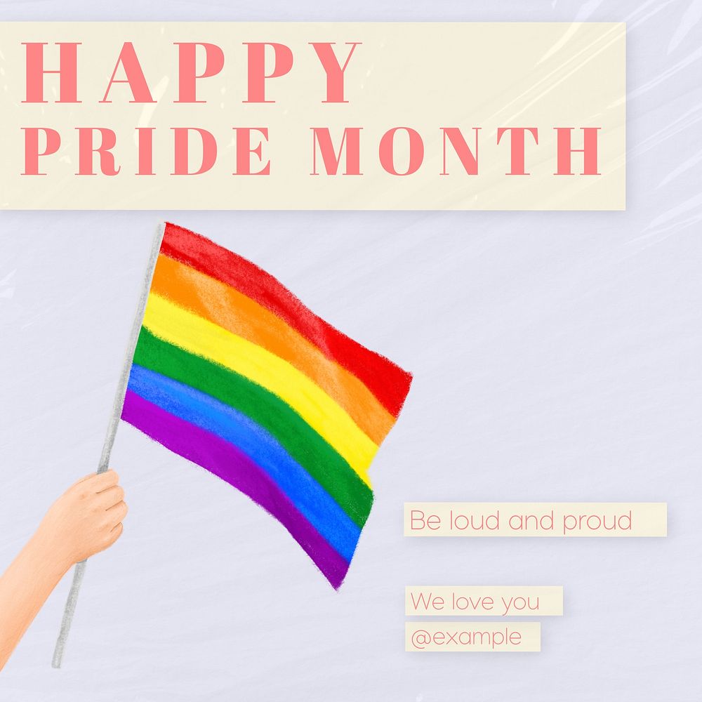Happy pride month Instagram post template