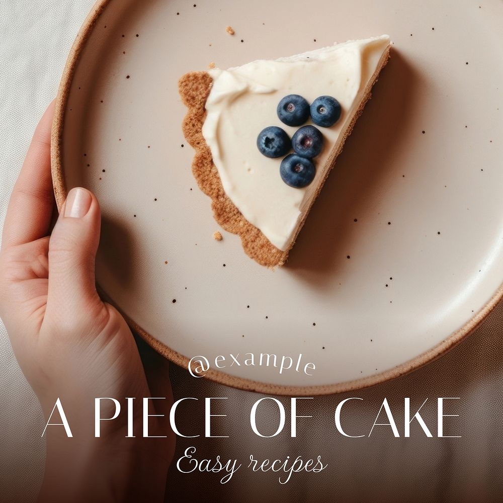Easy cake recipes Facebook post template