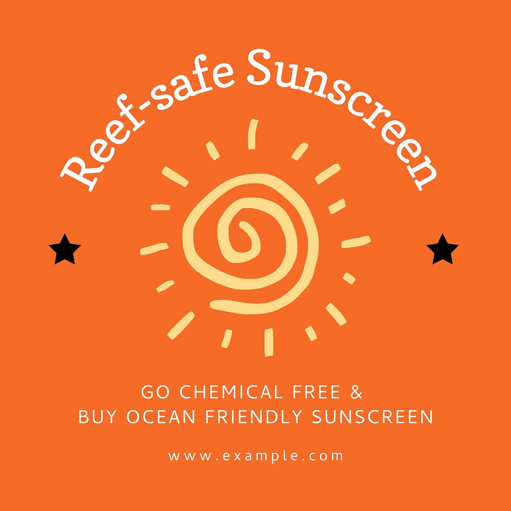 Reef-safe sunscreen Instagram post template