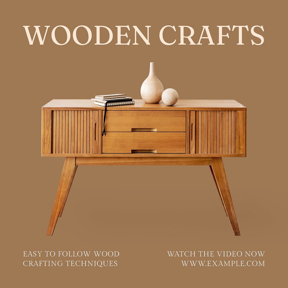 Wooden crafts Instagram post template