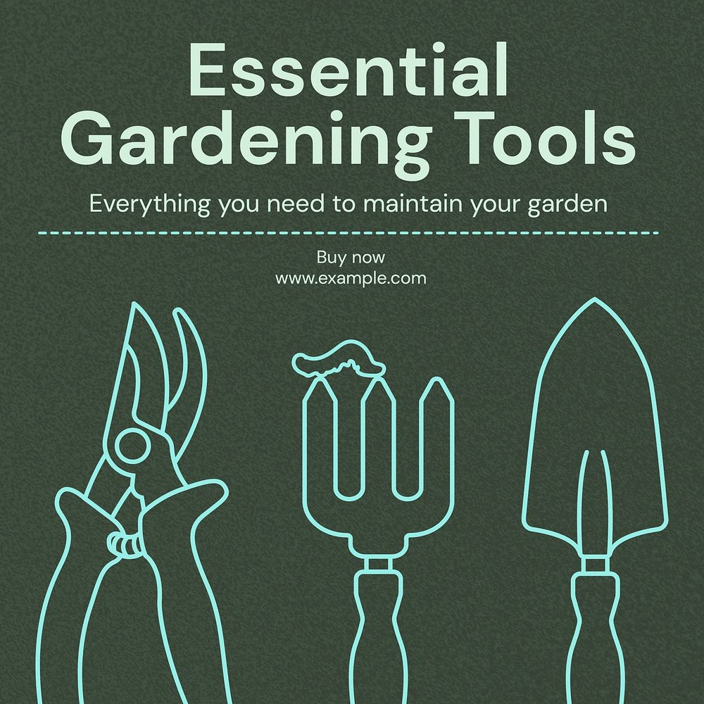Gardening tools Instagram post template