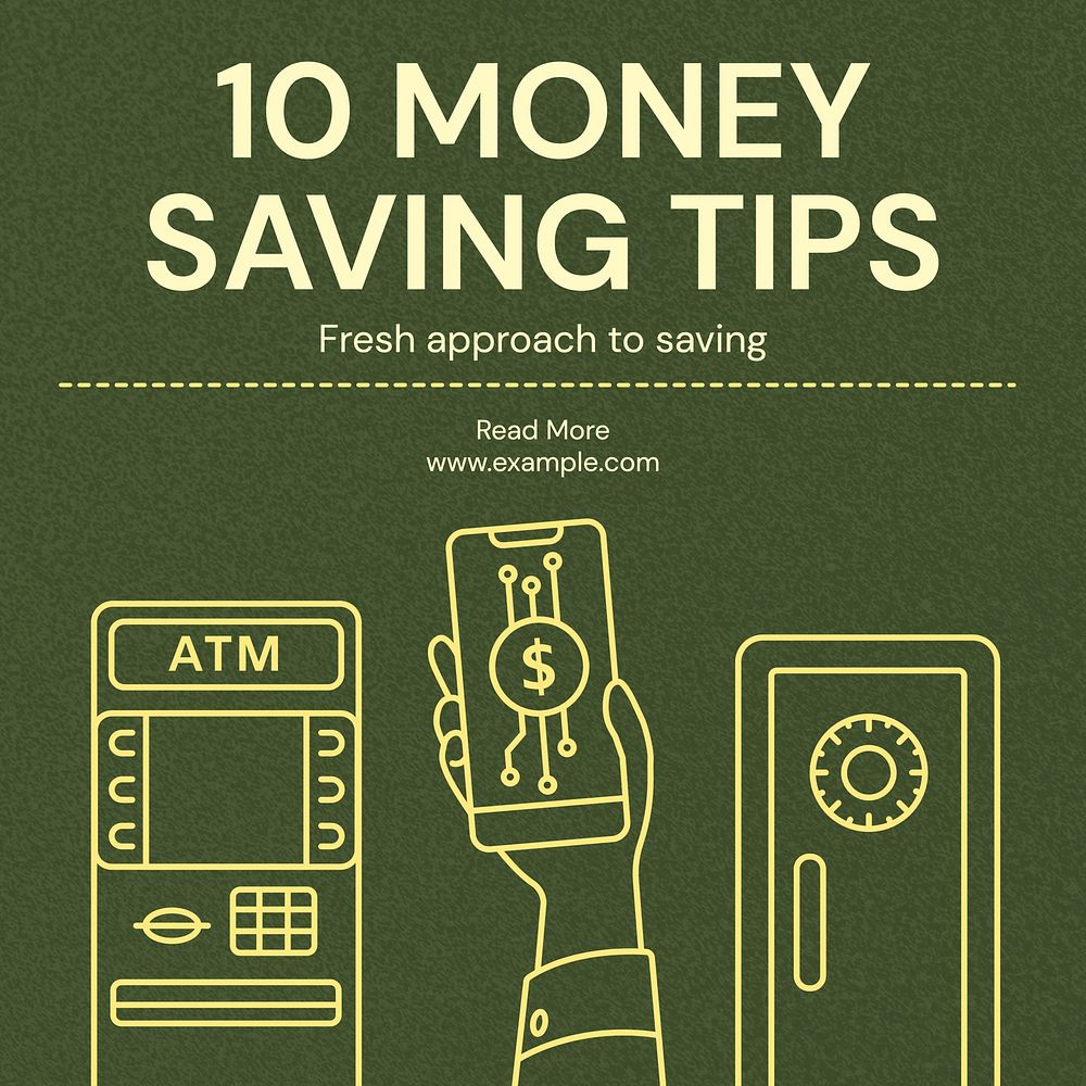 Money saving Instagram post template