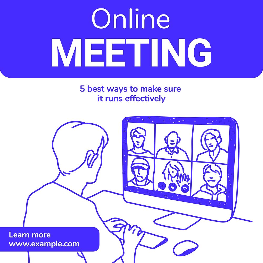 Online meeting Instagram post template