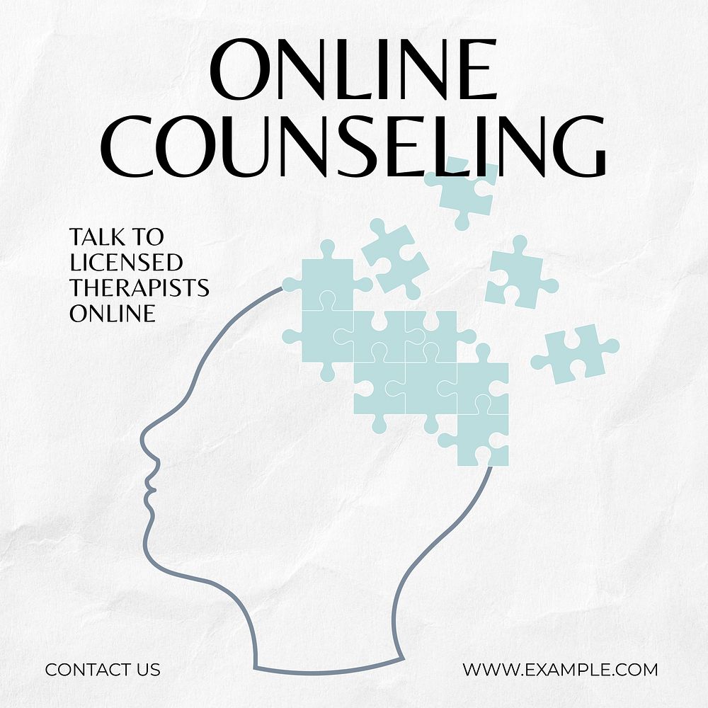 Online counseling Instagram post template