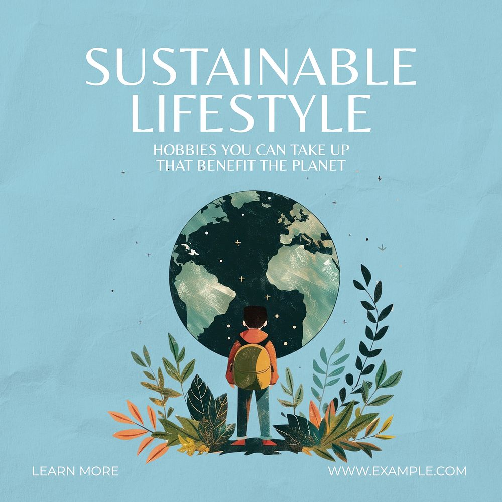 Sustainable lifestyle Instagram post template