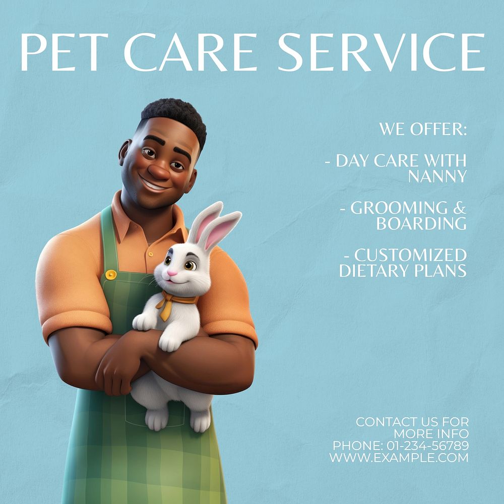 Pet care services Facebook post template