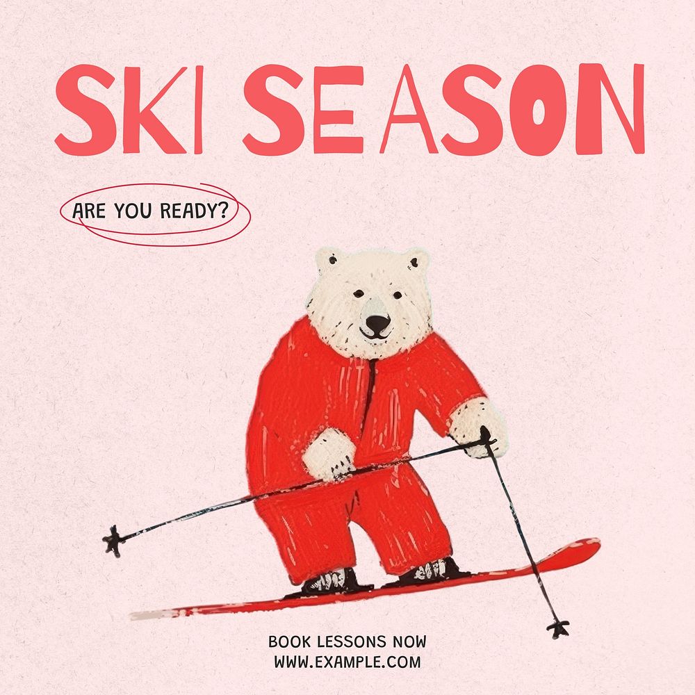 Ski lesson Instagram post template
