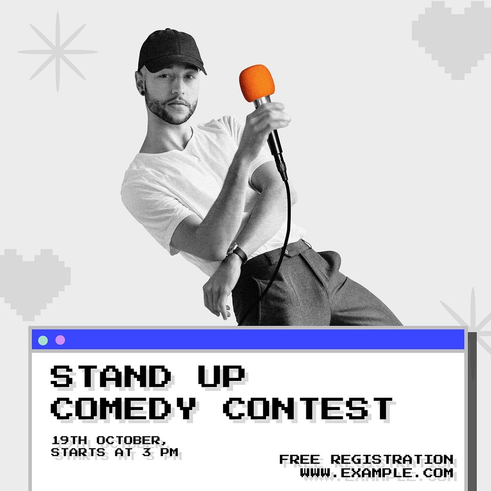 Stand up comedy contest Instagram post template