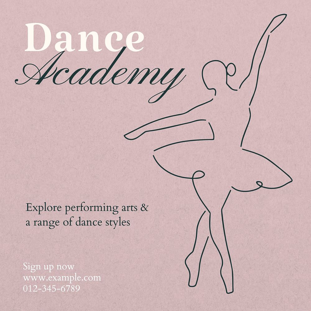 Dance academy Instagram post template