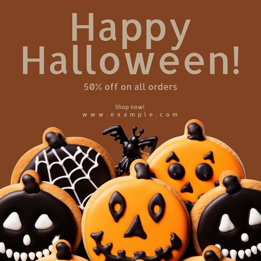 Halloween sale Instagram post template
