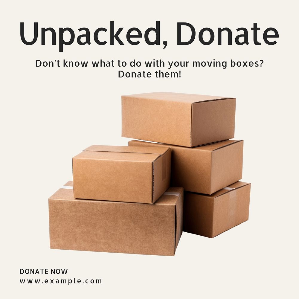Box donation Facebook post template