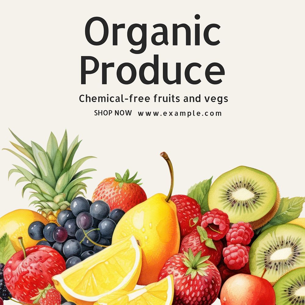 Organic produce Facebook post template