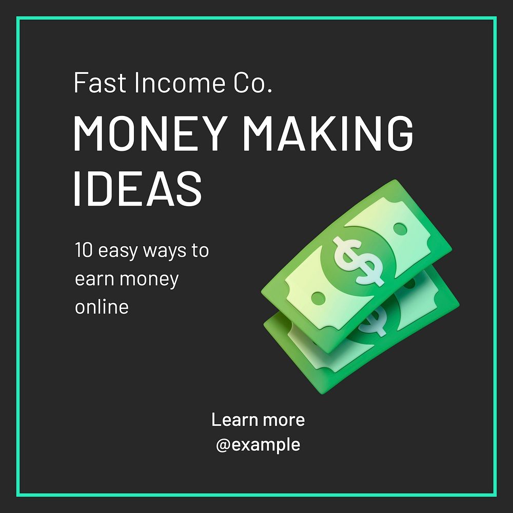 Money making ideas Instagram post template