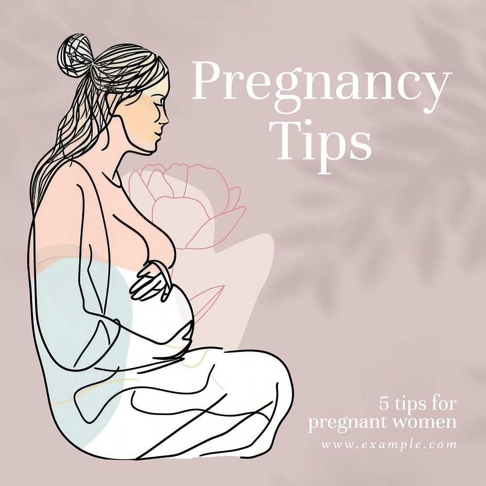 Pregnancy tips Instagram post template