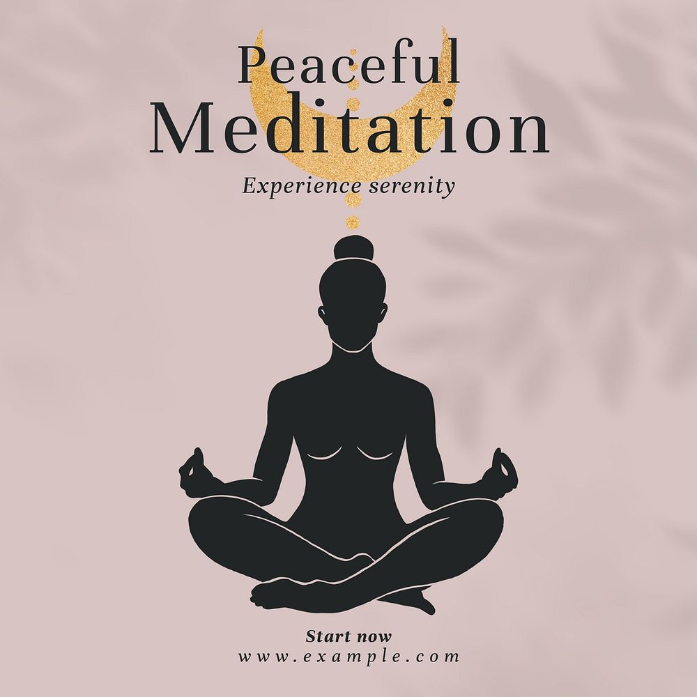 Peaceful meditation Instagram post template