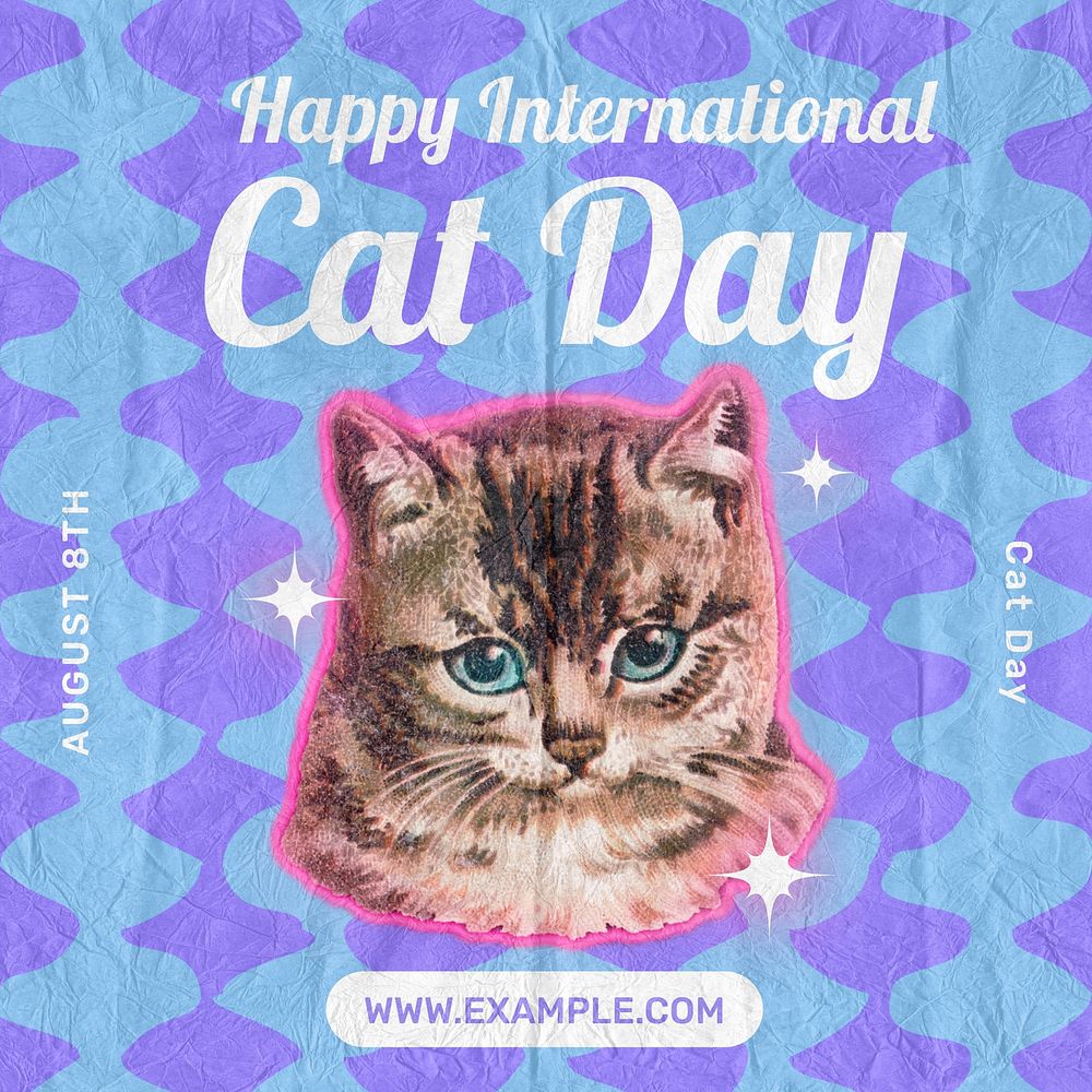 Cat day Instagram post template