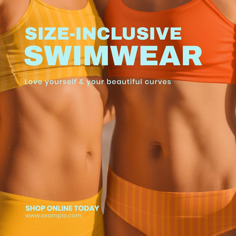 Size-inclusive swimwear Instagram post template